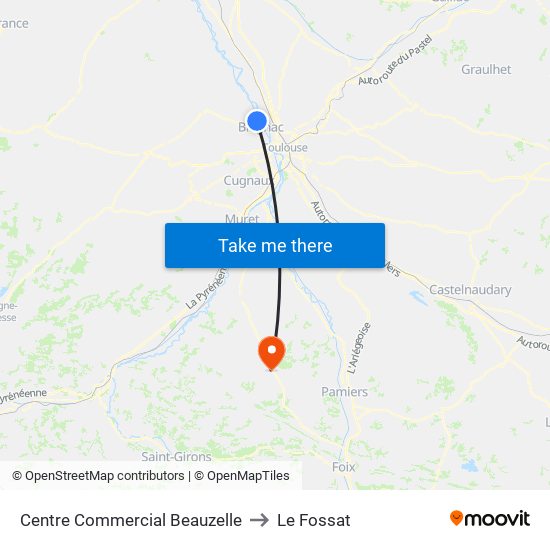 Centre Commercial Beauzelle to Le Fossat map