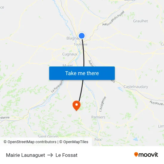 Mairie Launaguet to Le Fossat map