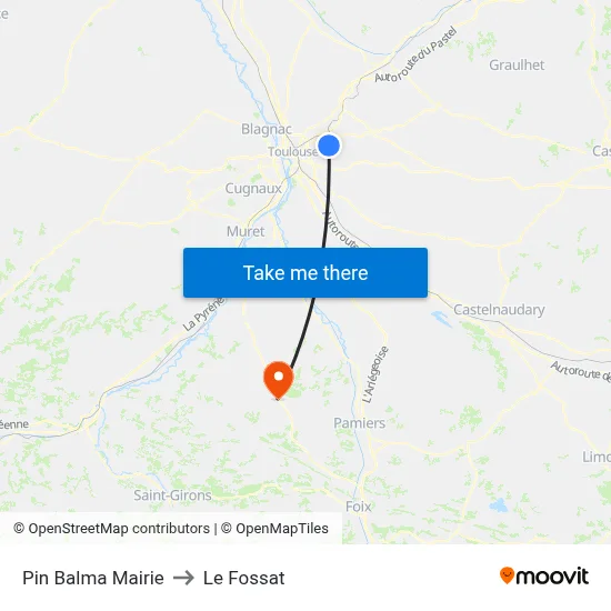 Pin Balma Mairie to Le Fossat map