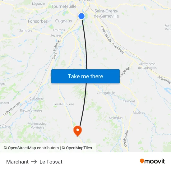 Marchant to Le Fossat map