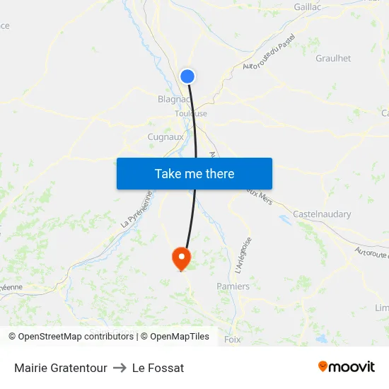 Mairie Gratentour to Le Fossat map