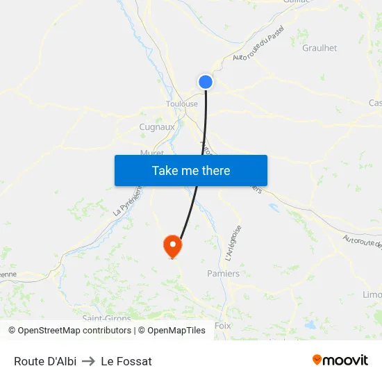 Route D'Albi to Le Fossat map