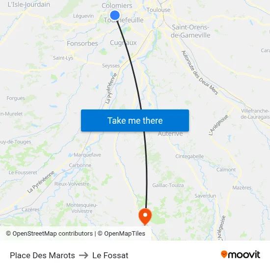 Place Des Marots to Le Fossat map