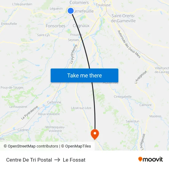 Centre De Tri Postal to Le Fossat map