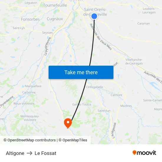 Altigone to Le Fossat map