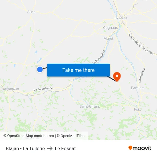 Blajan - La Tuilerie to Le Fossat map