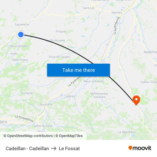 Cadeillan - Cadeillan to Le Fossat map