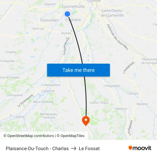 Plaisance-Du-Touch - Charlas to Le Fossat map