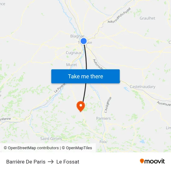 Barrière De Paris to Le Fossat map