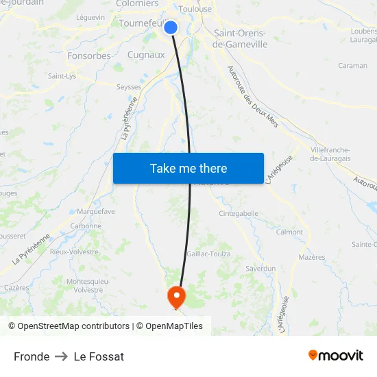 Fronde to Le Fossat map