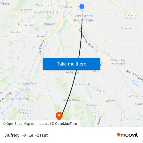 Aufréry to Le Fossat map