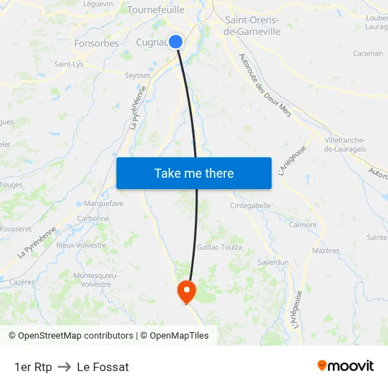 1er Rtp to Le Fossat map