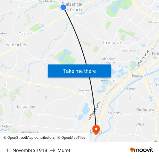 11 Novembre 1918 to Muret map