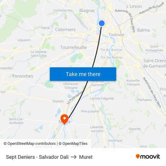 Sept Deniers - Salvador Dali to Muret map