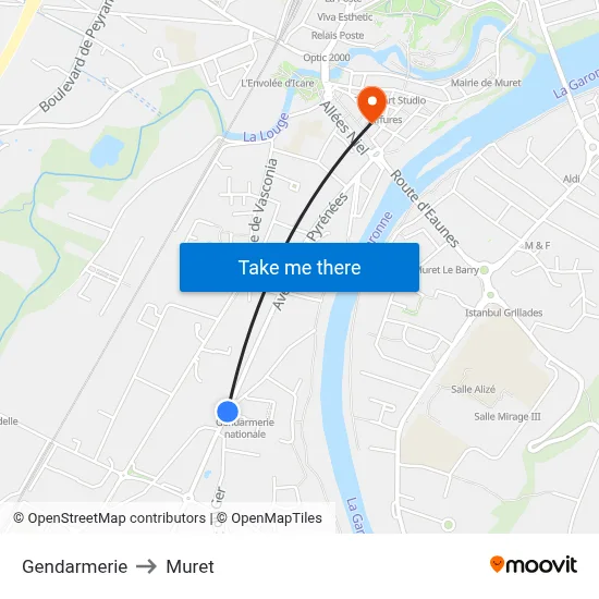 Gendarmerie to Muret map