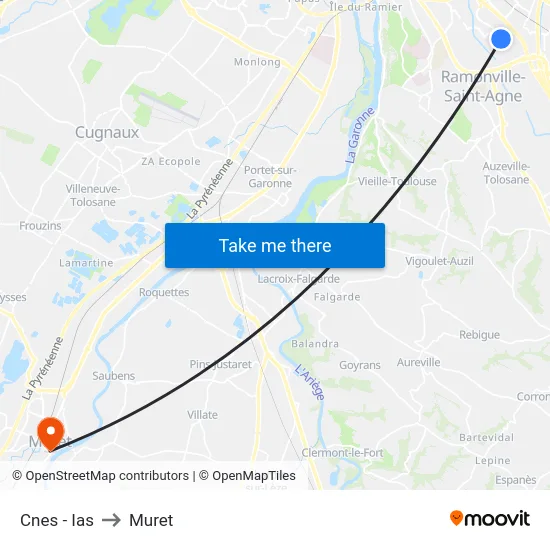 Cnes - Ias to Muret map