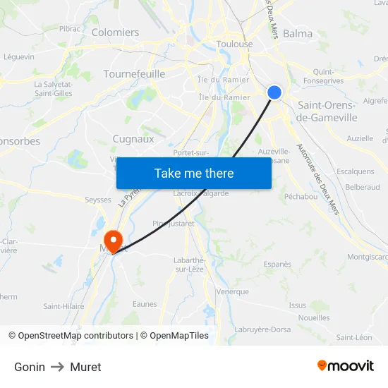 Gonin to Muret map