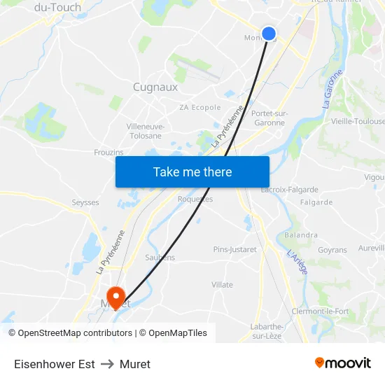 Eisenhower Est to Muret map