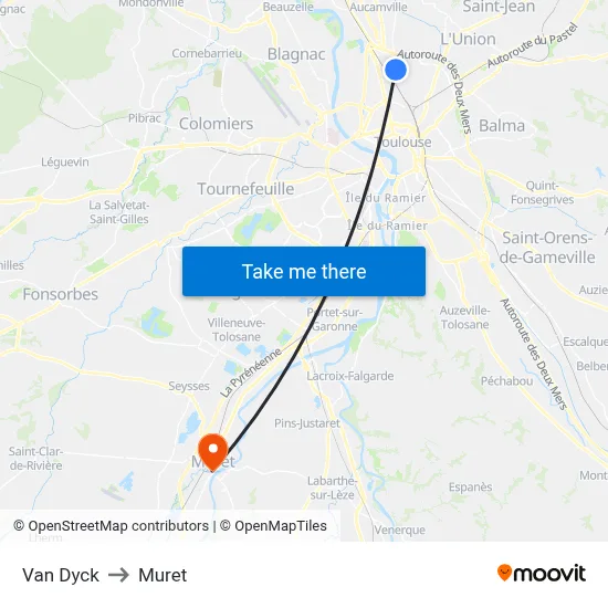 Van Dyck to Muret map