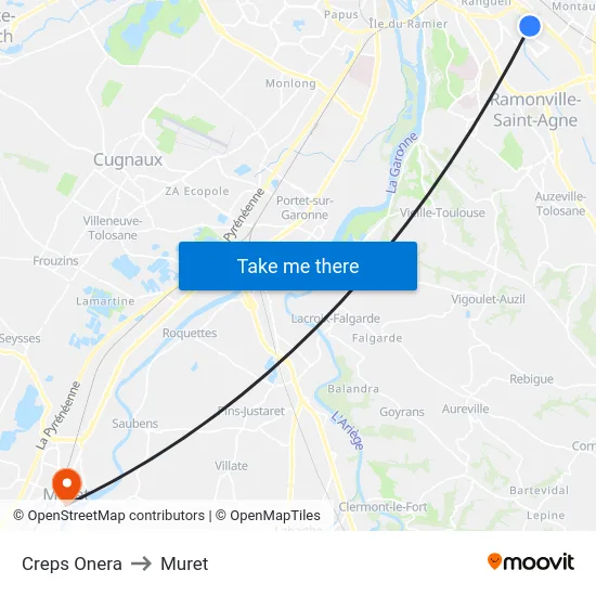 Creps  Onera to Muret map
