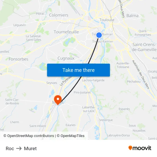 Roc to Muret map