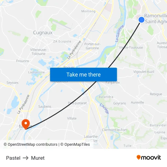 Pastel to Muret map