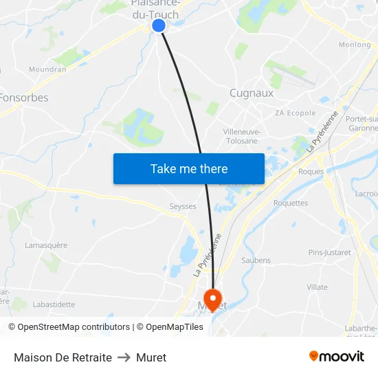 Maison De Retraite to Muret map