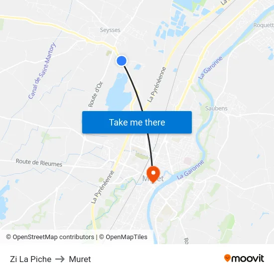 Zi La Piche to Muret map