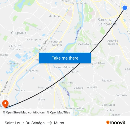 Saint Louis Du Sénégal to Muret map