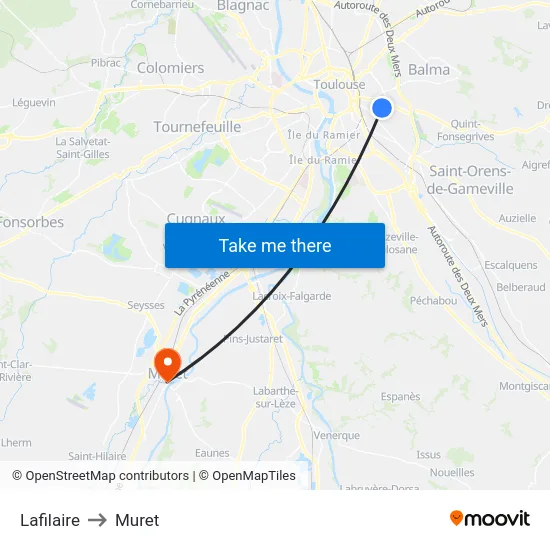 Lafilaire to Muret map