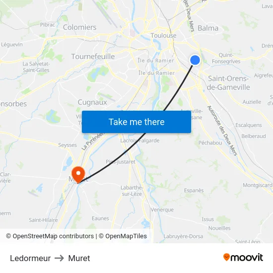 Ledormeur to Muret map