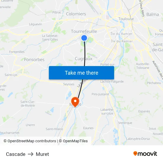 Cascade to Muret map