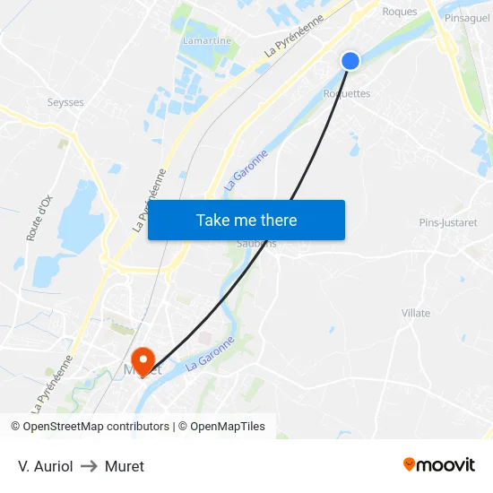 V. Auriol to Muret map