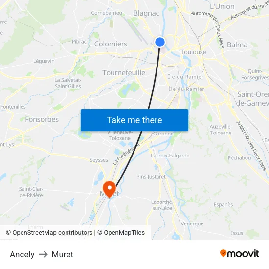 Ancely to Muret map