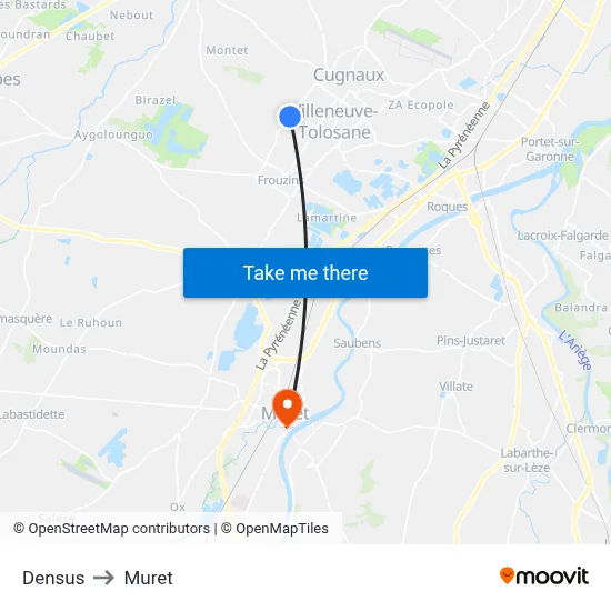 Densus to Muret map