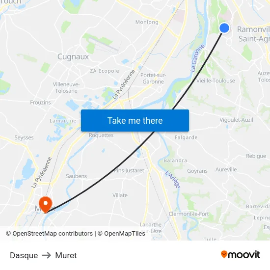 Dasque to Muret map