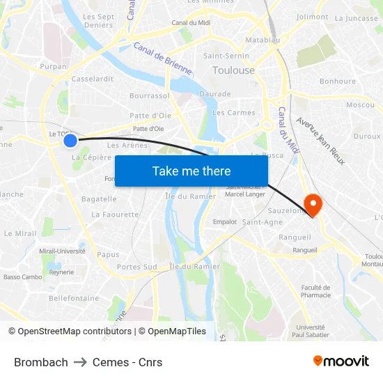 Brombach to Cemes - Cnrs map