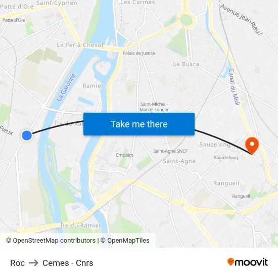 Roc to Cemes - Cnrs map