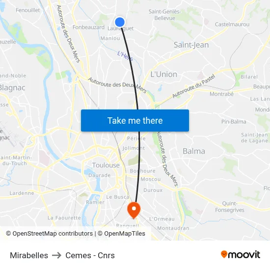 Mirabelles to Cemes - Cnrs map