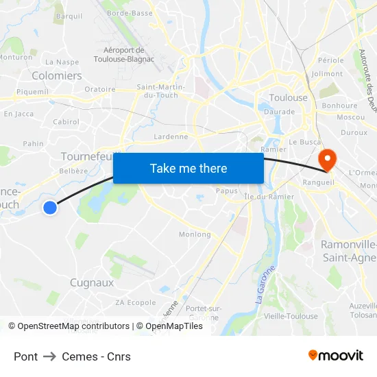 Pont to Cemes - Cnrs map