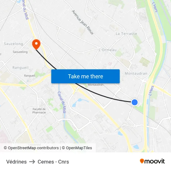 Védrines to Cemes - Cnrs map