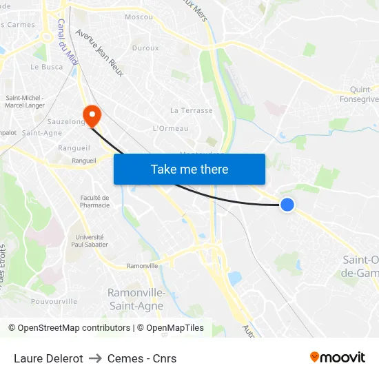 Laure Delerot to Cemes - Cnrs map