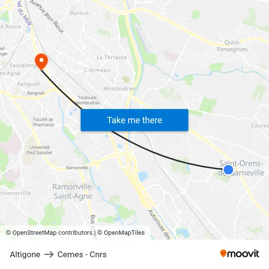 Altigone to Cemes - Cnrs map