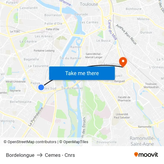 Bordelongue to Cemes - Cnrs map