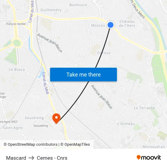 Mascard to Cemes - Cnrs map