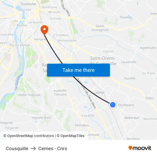 Cousquille to Cemes - Cnrs map