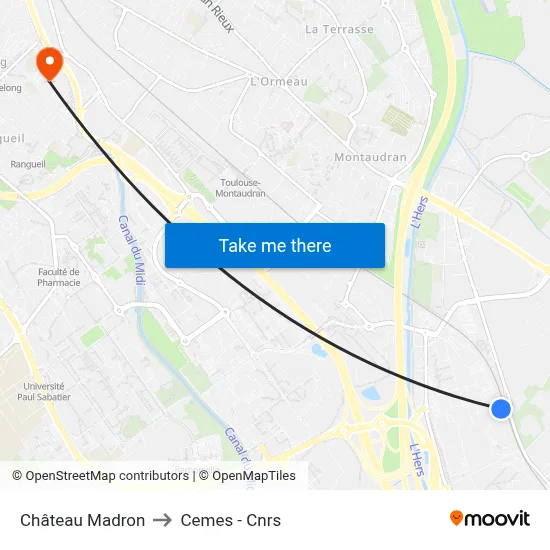 Château Madron to Cemes - Cnrs map
