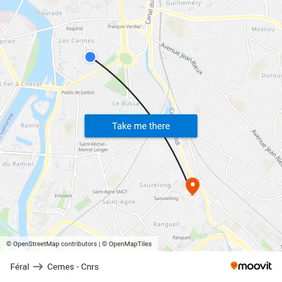 Féral to Cemes - Cnrs map