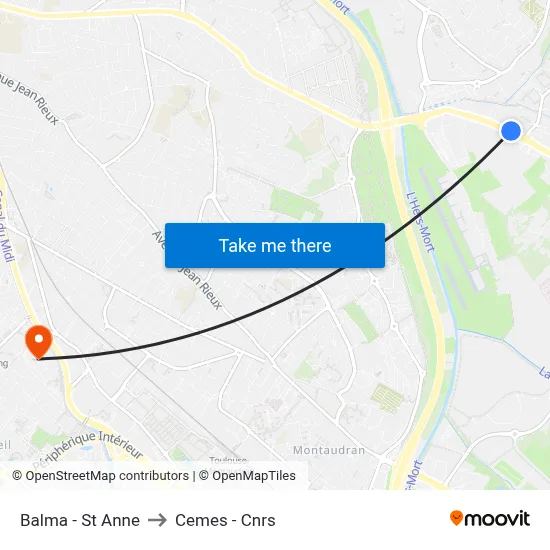 Balma - St Anne to Cemes - Cnrs map