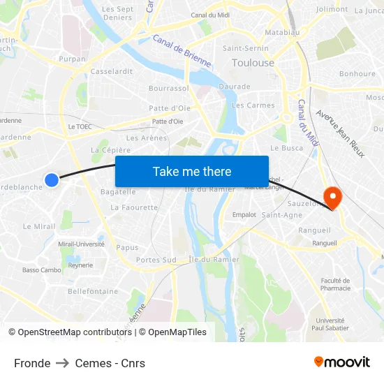 Fronde to Cemes - Cnrs map